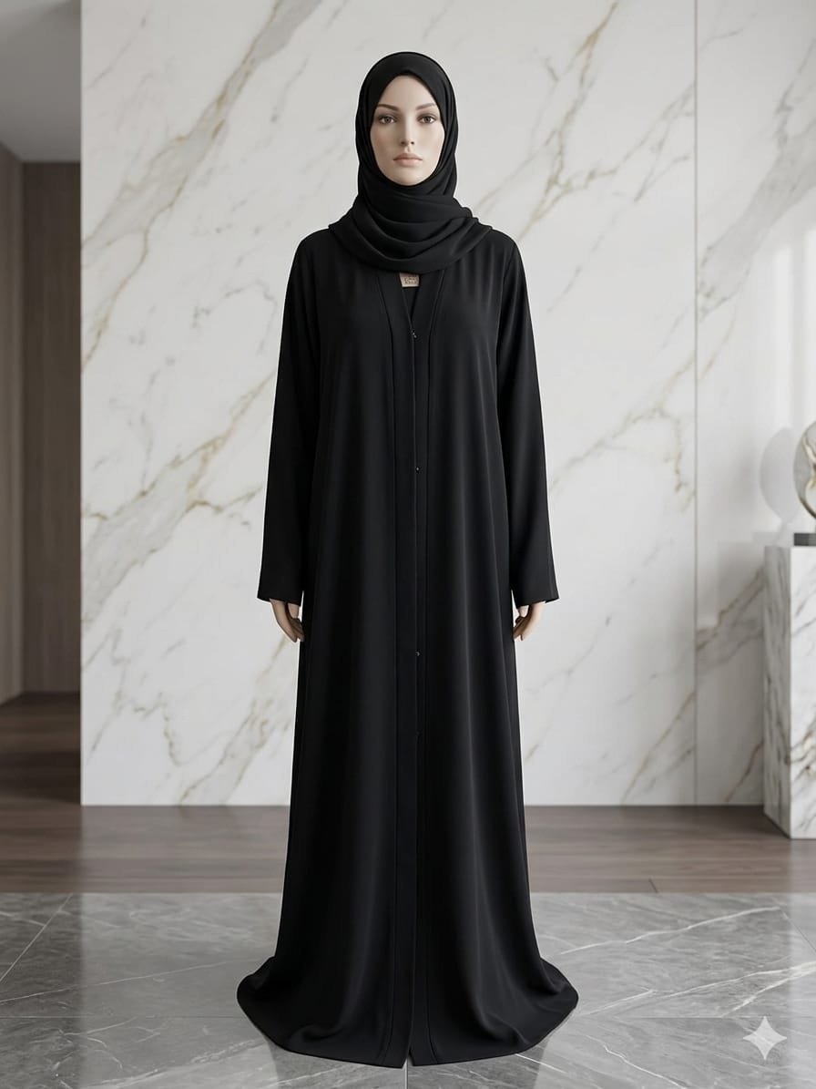 AZ 210-Casual Black Abaya