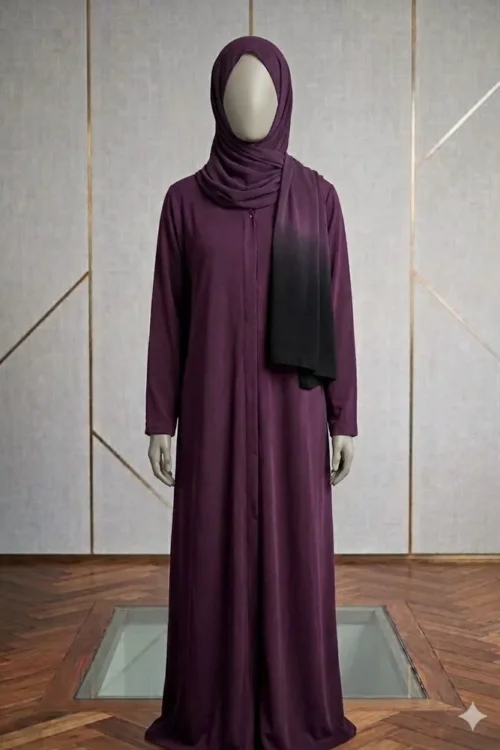 AZ 211-Grace Teal Dark Purple Abaya