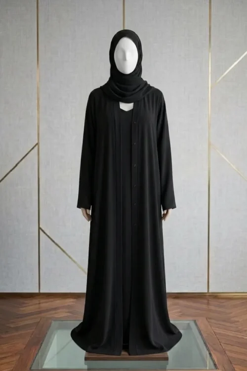 AZ 210-Casual Black Abaya